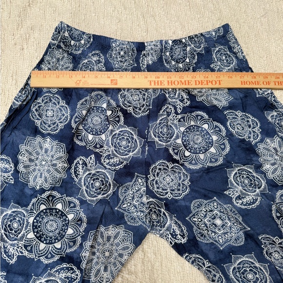 Lotus And Luna Hippie Boho Pants Size Large XL Blue Resort Cruise Vacation - Picture 4 of 7